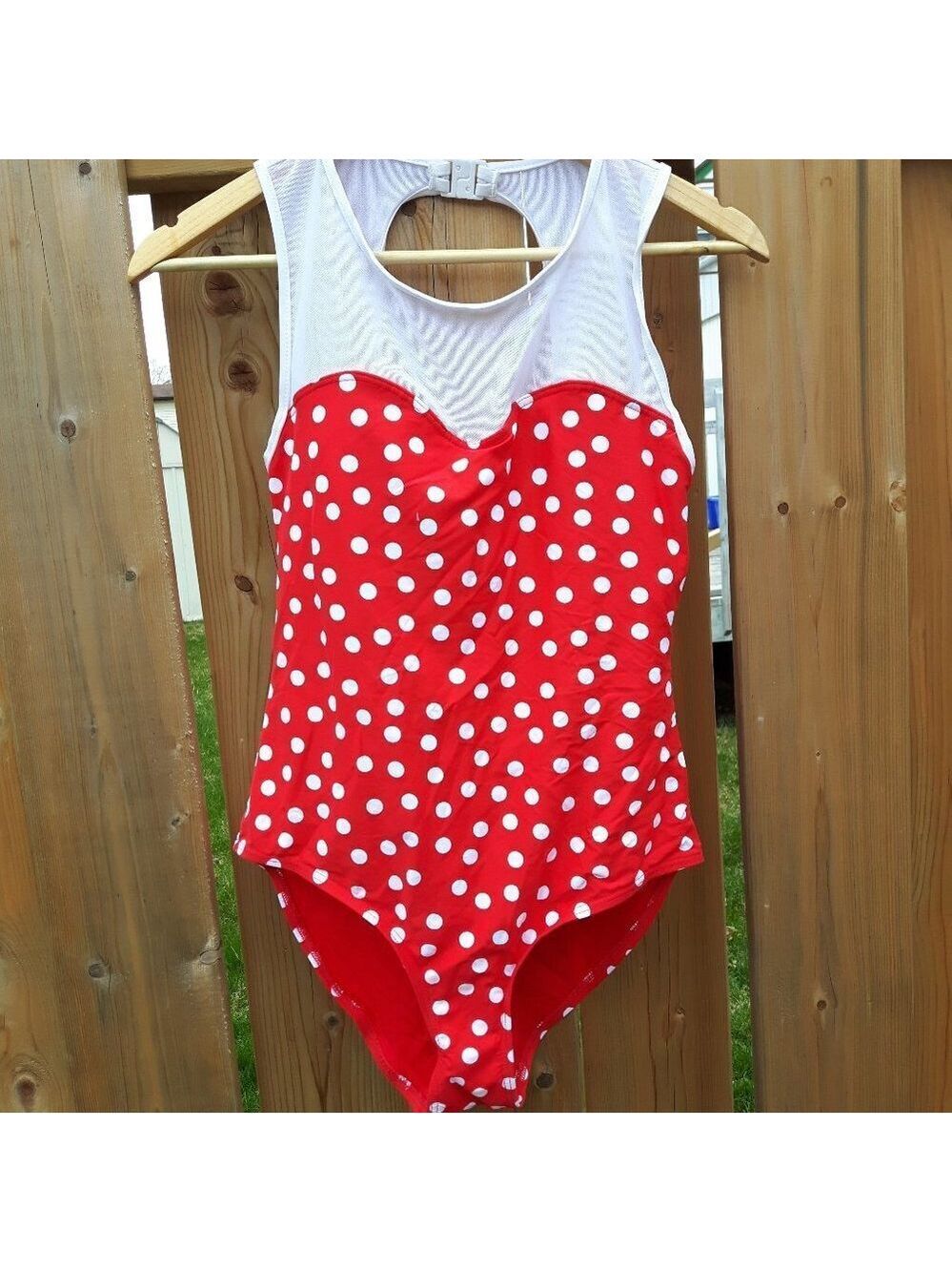 Vintage Pinup Bathing Suit Polka Dot Size 10